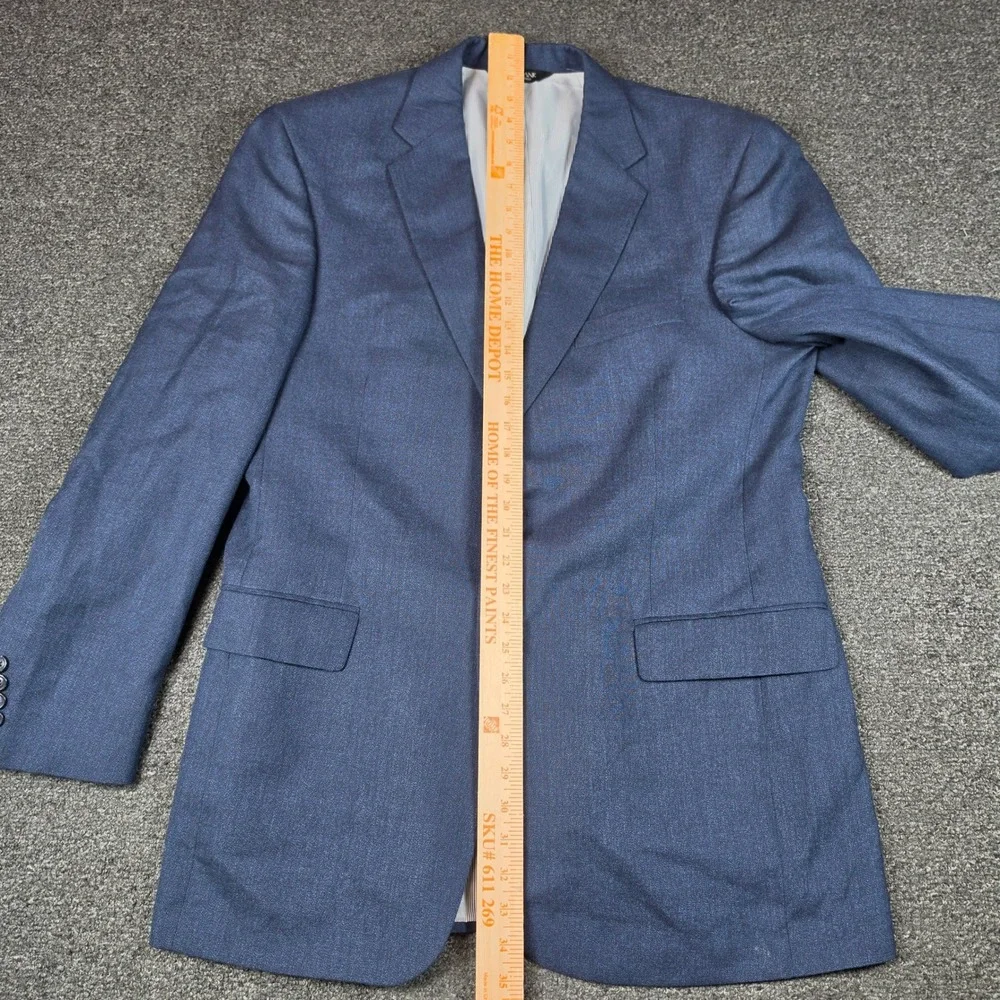 Jos A Bank Sport Coat Blue Mens 42L Linen Wool Blend Two Button Blazer Jacket